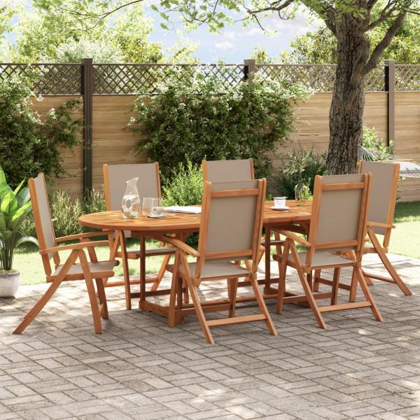 ARDEBO.de - Gartenstühle 6 Stk. Klappbar Massivholz Akazie und Textilene