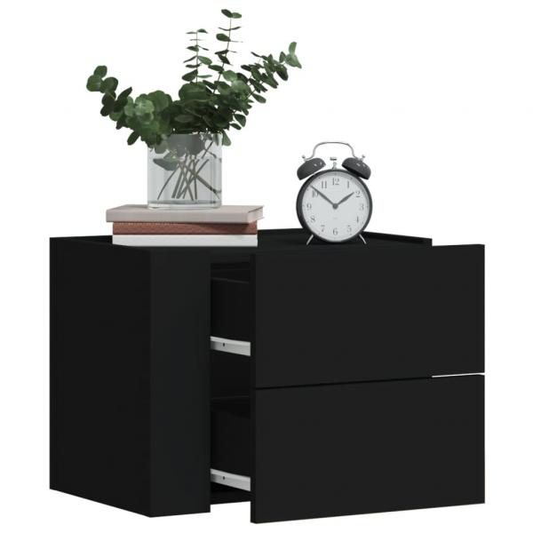 ARDEBO.de - Wand-Nachttisch Schwarz 45x30x35 cm