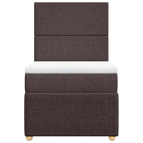 Boxspringbett mit Matratze Dunkelbraun 90x190 cm Stoff