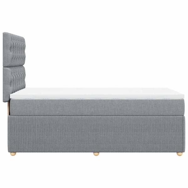 Boxspringbett mit Matratze Hellgrau 90x190 cm Stoff