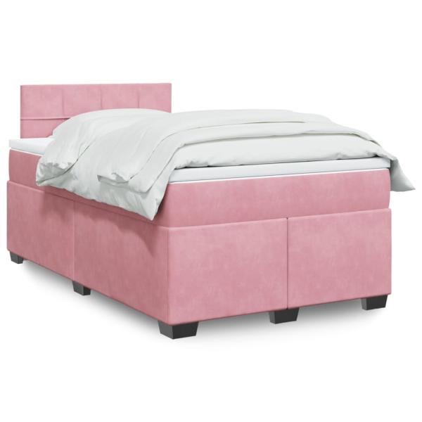 ARDEBO.de - Boxspringbett mit Matratze Rosa 120x190 cm Samt