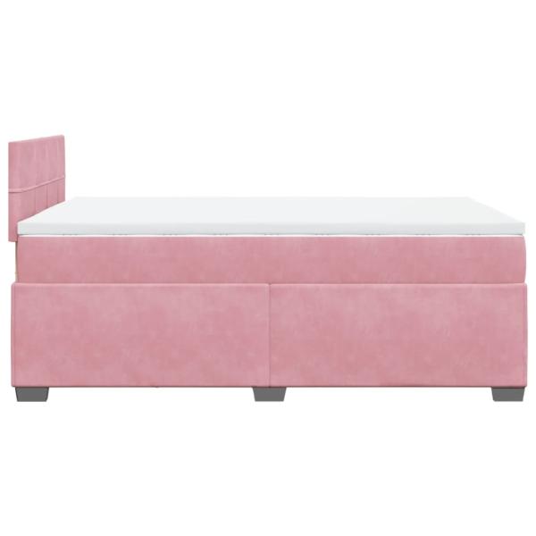 Boxspringbett mit Matratze Rosa 120x190 cm Samt