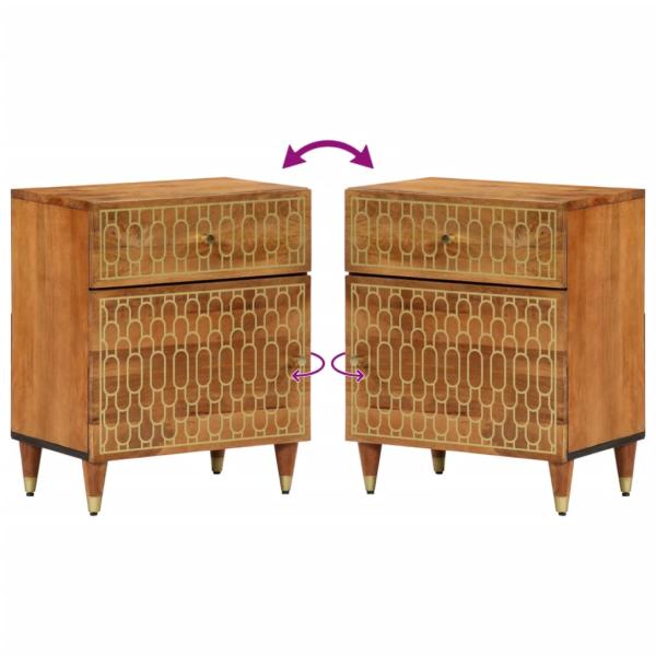 Nachttisch 50x33x60 cm Massivholz Mango