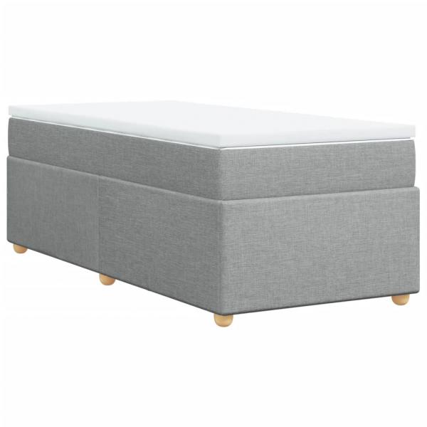 Boxspringbett mit Matratze Hellgrau 100x200 cm Stoff