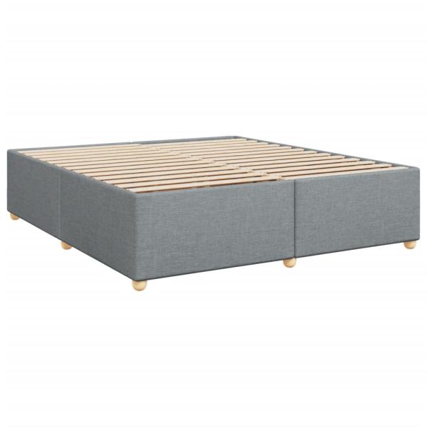 Boxspringbett mit Matratze Hellgrau 200x200 cm Stoff