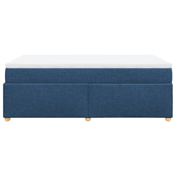 Boxspringbett mit Matratze Blau 120x190 cm Stoff