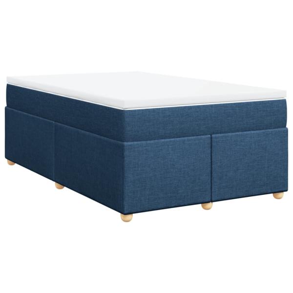 Boxspringbett mit Matratze Blau 120x190 cm Stoff