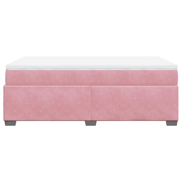 Boxspringbett mit Matratze Rosa 120x190 cm Samt