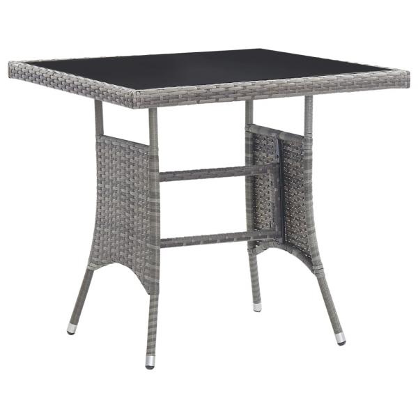 ARDEBO.de - Gartentisch Grau 80x80x74 cm Poly Rattan