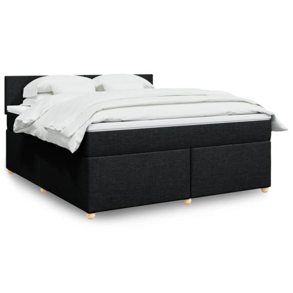 ARDEBO.de - Boxspringbett mit Matratze Schwarz 180x200 cm Stoff