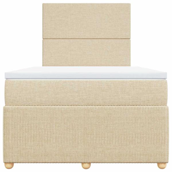 Boxspringbett mit Matratze Creme 120x200 cm Stoff