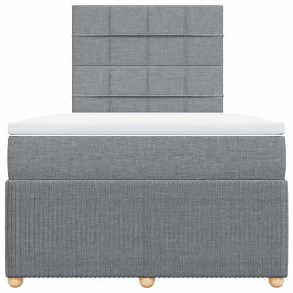 Boxspringbett mit Matratze Hellgrau 120x200 cm Stoff