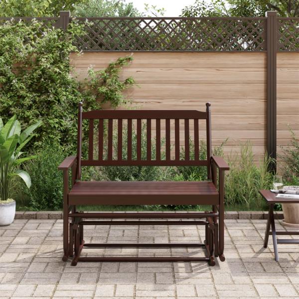 Schaukelbank Braun 118x70x104,5 cm Massivholz Pappel