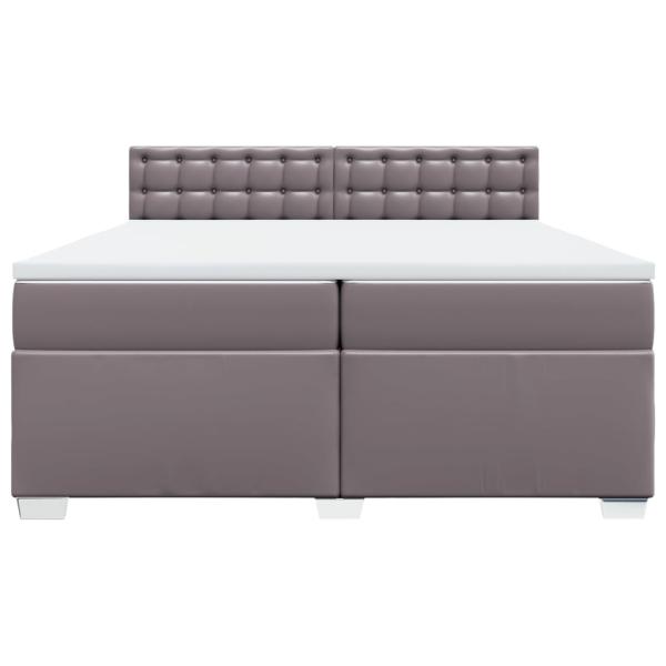 Boxspringbett mit Matratze Grau 200x200 cm Kunstleder