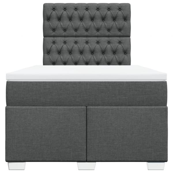 Boxspringbett mit Matratze Dunkelgrau 120x190 cm Stoff
