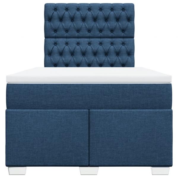 Boxspringbett mit Matratze Blau 120x200 cm Stoff