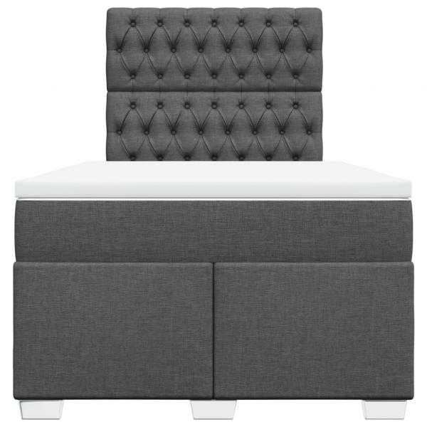 Boxspringbett mit Matratze Dunkelgrau 120x200 cm Stoff