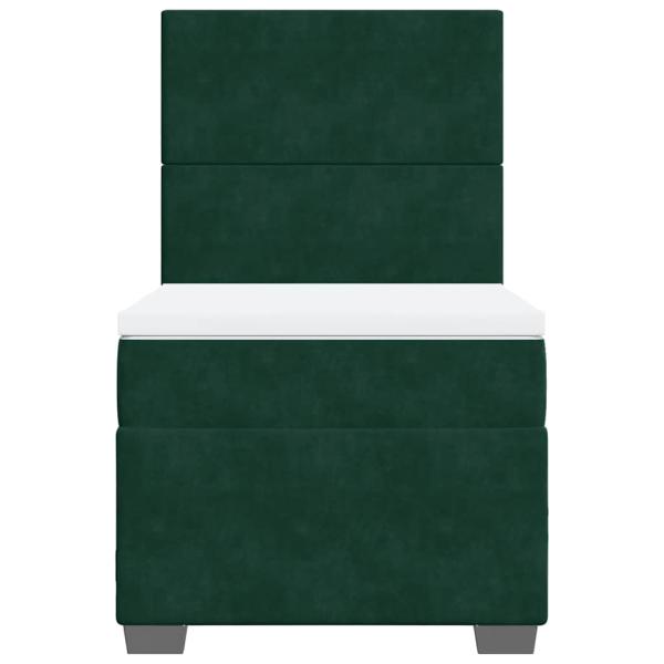 Boxspringbett mit Matratze Dunkelgrün 90x200 cm Samt