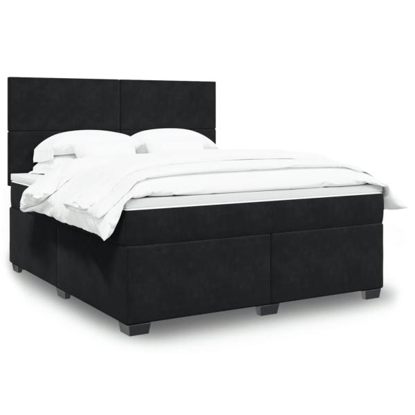 ARDEBO.de - Boxspringbett mit Matratze Schwarz 180x200 cm Samt
