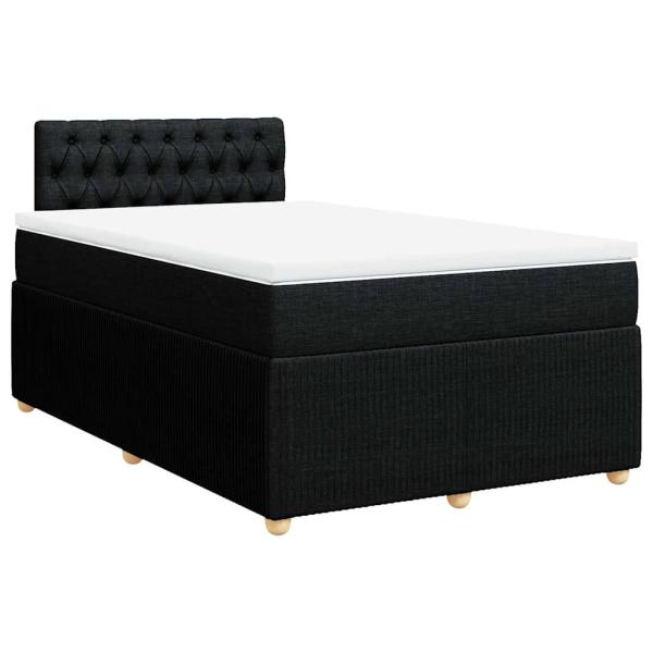 ARDEBO.de - Boxspringbett mit Matratze Schwarz 120x200 cm Stoff