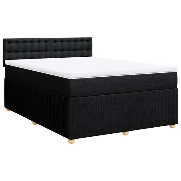 ARDEBO.de - Boxspringbett mit Matratze Schwarz 160x200 cm Stoff