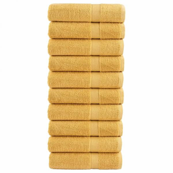 ARDEBO.de - Premium-Badetücher SOLUND 10 Stk. Gold 100x150 cm 600 g/m²