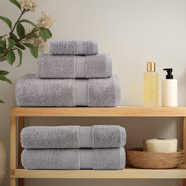 Premium-Badetücher SOLUND 10 Stk. Grau 100x150 cm 600 g/m²