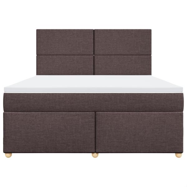 ARDEBO.de - Boxspringbett mit Matratze Dunkelbraun 180x200 cm Stoff