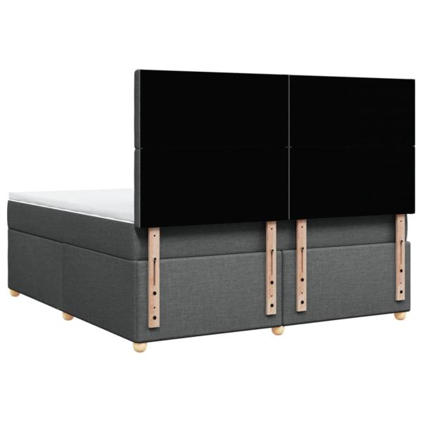 ARDEBO.de - Boxspringbett mit Matratze Dunkelgrau 180x200 cm Stoff