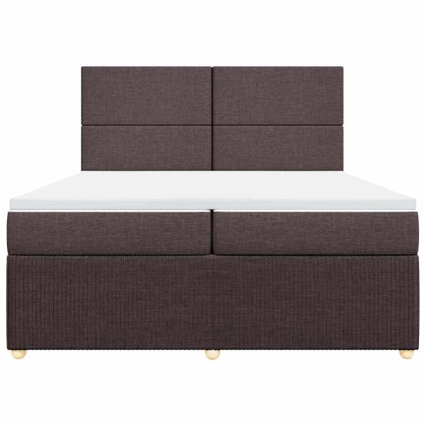 Boxspringbett mit Matratze Dunkelbraun 200x200 cm Stoff