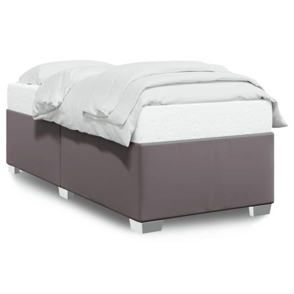 ARDEBO.de - Bettgestell Grau 80x200 cm Kunstleder