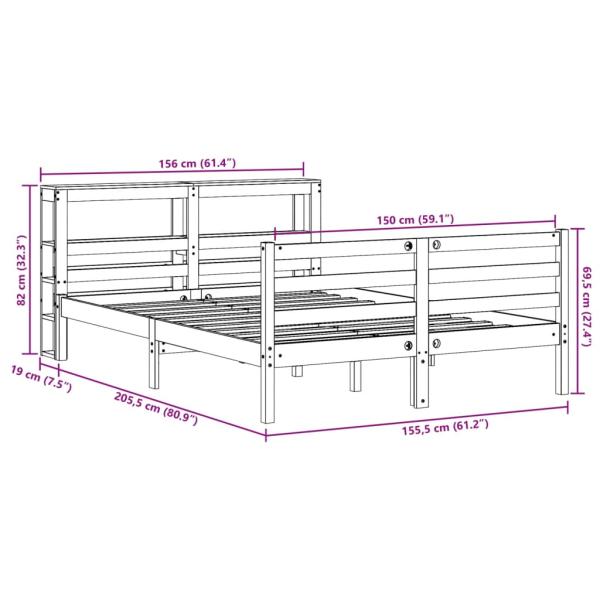 Massivholzbett ohne Matratze 150x200 cm Kiefernholz