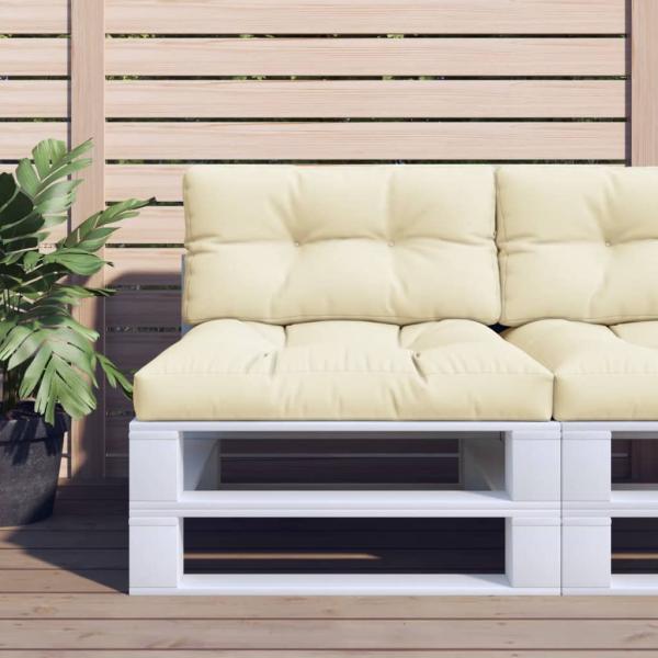 ARDEBO.de - Palettenkissen Creme 80x40x12 cm Stoff