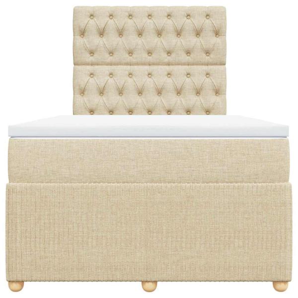 Boxspringbett mit Matratze Creme 120x200 cm Stoff