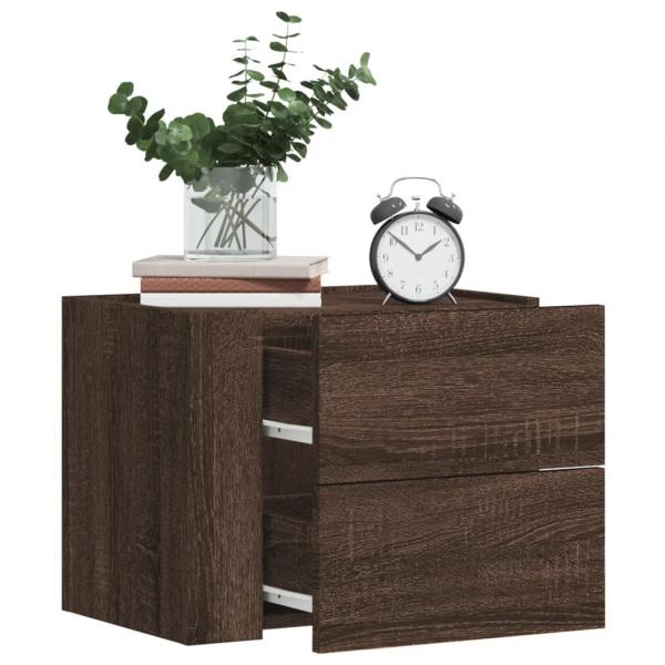 ARDEBO.de - Wand-Nachttische 2 Stk. Braun Eichen-Optik 45x30x35 cm