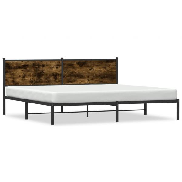 ARDEBO.de - Metallbett ohne Matratze Räuchereiche 193x203 cm