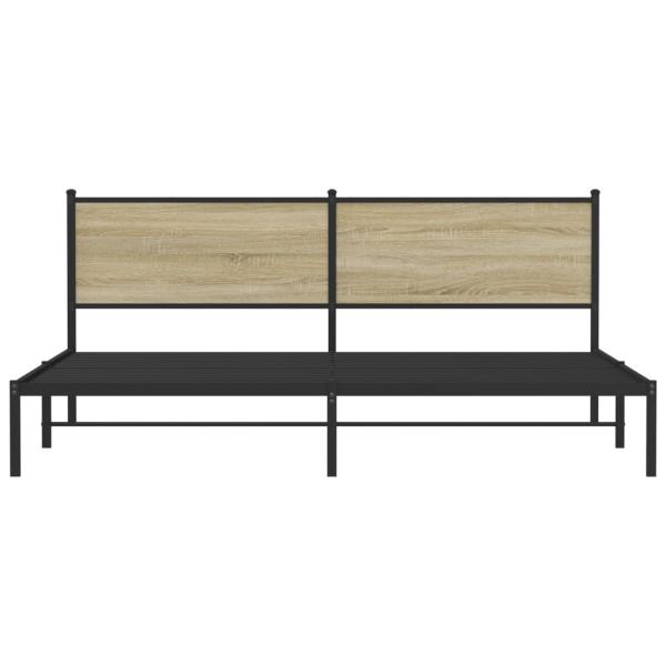 Metallbett ohne Matratze Sonoma-Eiche 193x203 cm