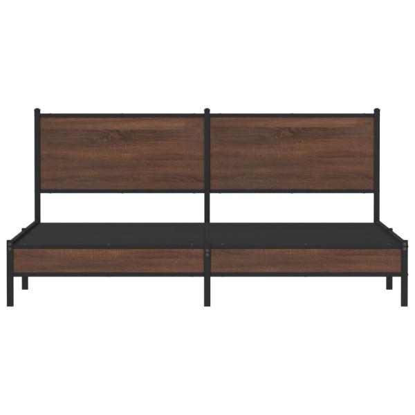 Metallbett ohne Matratze Braun Eichen-Optik 180x200 cm