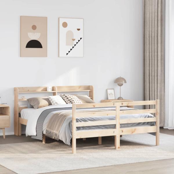 ARDEBO.de - Bettgestell mit Kopfteil ohne Matratze 135x190 cm
