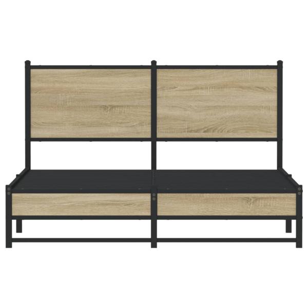 Metallbett ohne Matratze Sonoma-Eiche 137x190 cm