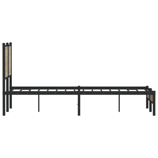 Metallbett ohne Matratze Sonoma-Eiche 120x200 cm