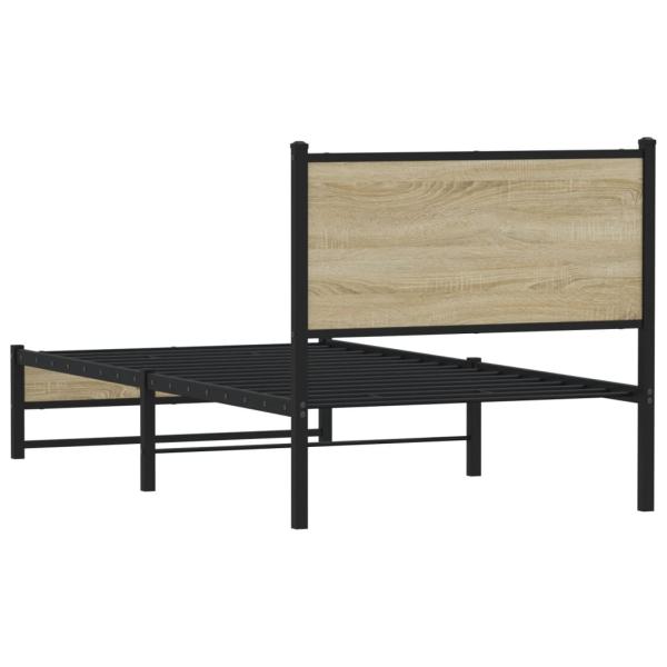 Metallbett ohne Matratze Sonoma-Eiche 90x200 cm
