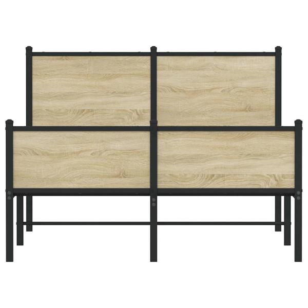 Metallbett ohne Matratze Sonoma-Eiche 120x200 cm