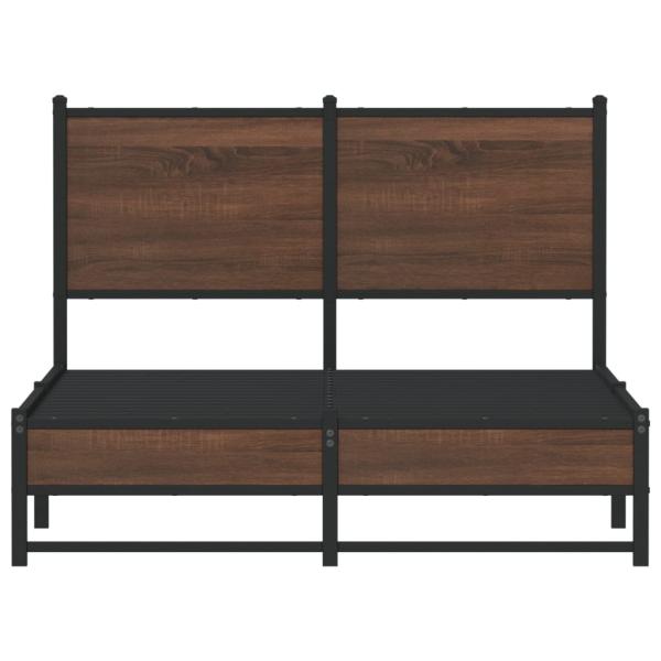 Metallbett ohne Matratze Braun Eichen-Optik 120x190 cm