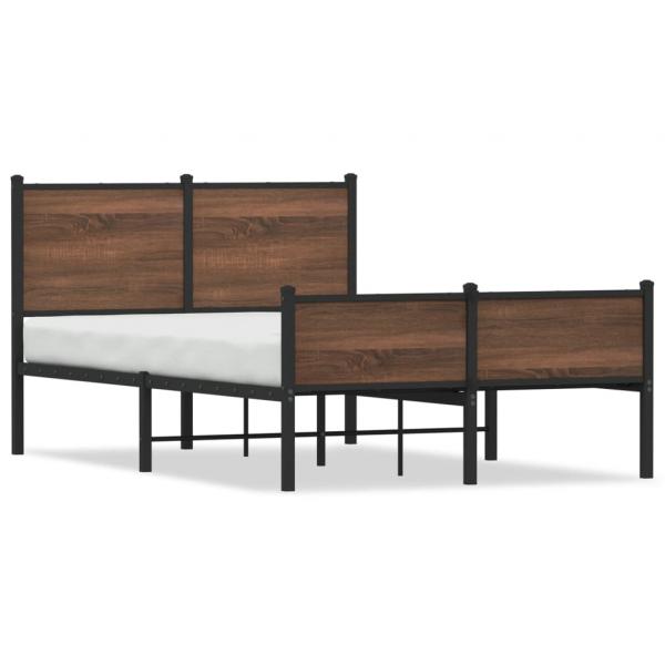 ARDEBO.de - Metallbett ohne Matratze Eichen-Optik 120x200 cm