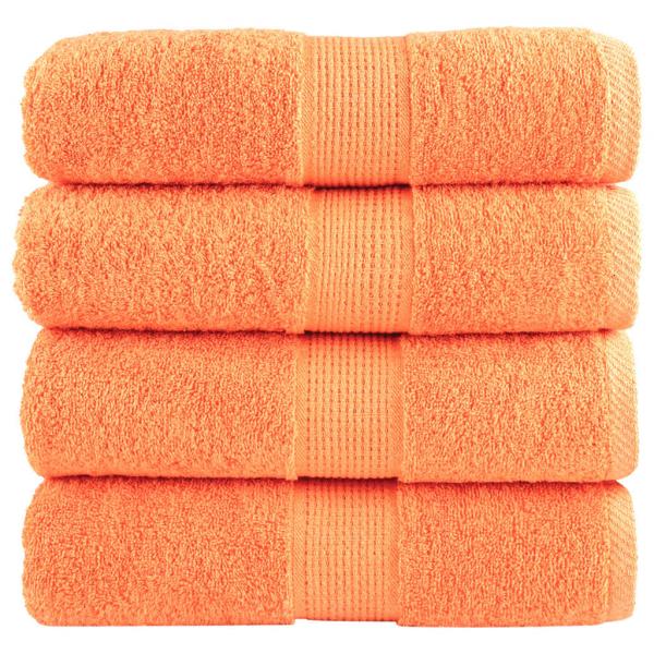 ARDEBO.de - Premium-Seiftücher SOLUND 4 Stk. Orange 30x30 cm 600 g/m²