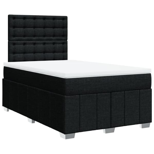 ARDEBO.de - Boxspringbett mit Matratze Schwarz 120x200 cm Stoff