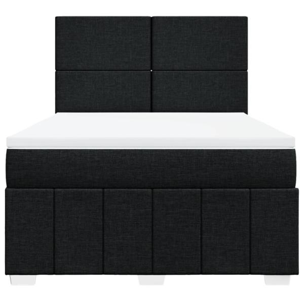 Boxspringbett mit Matratze Schwarz 140x190 cm Stoff