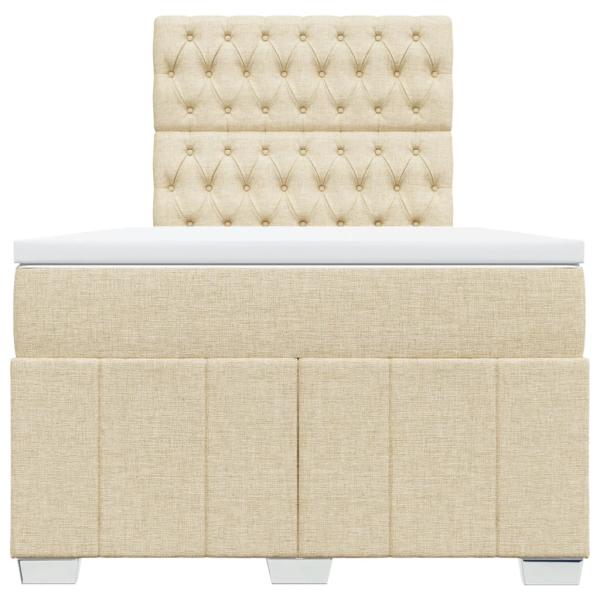 Boxspringbett mit Matratze Creme 120x200 cm Stoff