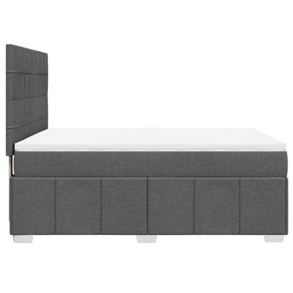 Boxspringbett mit Matratze Dunkelgrau 140x190 cm Stoff